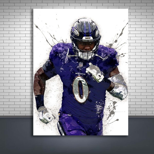 Roquan Smith Poster, Baltimore Ravens, Gallery Canvas Wrap, Man Cave, Kids Room, Game Room, Living Room