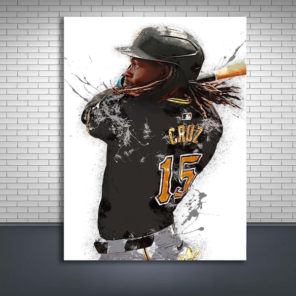 Oneil Cruz Poster, Pittsburgh Pirates, Gallery Canvas Wrap, Man Cave, Kids Room, Game Room, Bar