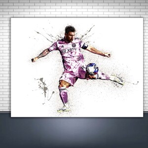 Lionel Messi Poster, Miami, Gallery Canvas Wrap, Man Cave, Kids Room, Game Room, Tribute Room