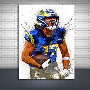 Puka Nacua Poster, Los Angeles Rams, Gallery Canvas Wrap, Man Cave, Kids Room, Game Room, Bar