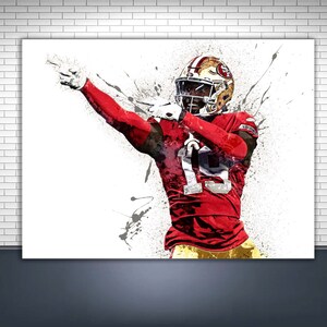 Deebo Samuel Poster, Touchdown Celebration, San Francisco 49ers, Gallery Canvas Wrap, Man Cave, Kids Room, Game Room, Bar