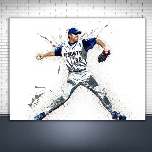 Roy Halladay Poster, Toronto Blue Jays Gallery Canvas Wrap, Man Cave, Kids Room, Game Room, Bar