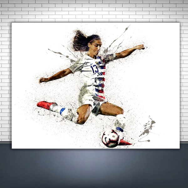 Alex Morgan Poster Print, Gallery Canvas Wrap, Man Cave, Kids Room, Game Room, Bar