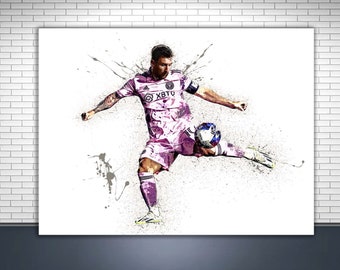 Lionel Messi Poster, Miami, Gallery Canvas Wrap, Man Cave, Kids Room, Game Room, Tribute Room