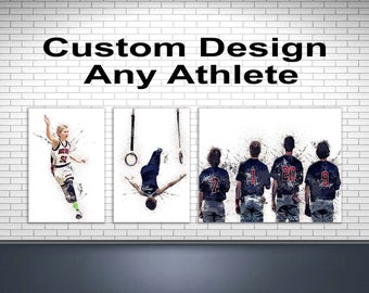 Custom Design, Gallery Canvas Wrap, Premium Poster Print, Youth Sports, Professional Athlete