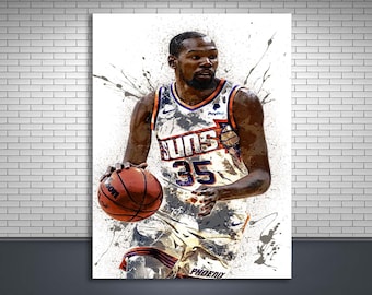 Kevin Durant Poster, Phoenix Suns, Gallery Canvas Wrap, Man Cave, Kids Room, Game Room, Bar