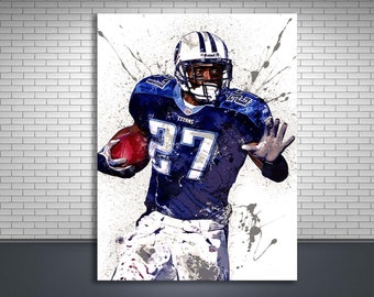 Eddie George Poster, Tennessee Titans, Gallery Canvas Wrap, Man Cave, Kids Room, Game Room, Bar