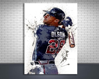 Matt Olson Poster, Atlanta Braves, Gallery Canvas Wrap, Man Cave, Kids Room, Game Room