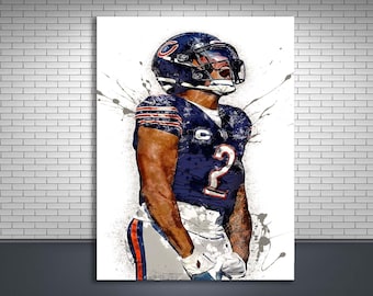 D. J. Moore Poster, Chicago Bears, Gallery Canvas Wrap, Man Cave, Kids Room, Game Room, Bar