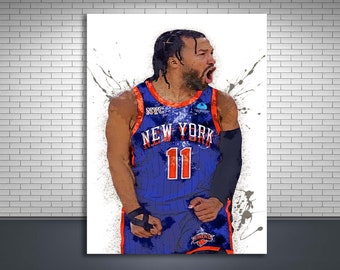 Jalen Brunson Poster, NY Knicks, Gallery Canvas Wrap, Man Cave, Kids Room, Game Room, Bar