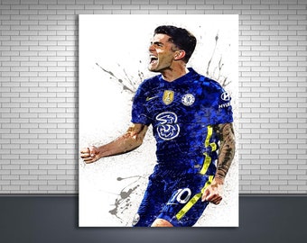 Christian Pulisic Poster, Gallery Canvas Wrap, Man Cave, Kids Room, Game Room, Tribute Room