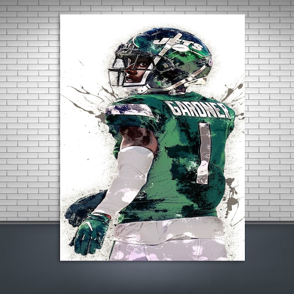 Sauce Gardner Poster Print, Gallery Canvas Wrap, NY Jets, Man Cave, Kids Room, Game Room, Bar