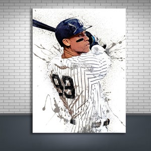 Aaron Judge Poster, New York Yankees, Gallery Canvas Wrap, Fine Art Quality, Man Cave, Kids Room, Game Room