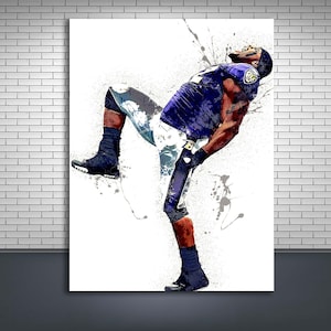 Ray Lewis Poster, Baltimore Ravens, Gallery Canvas Wrap, Man Cave, Kids Room, Game Room, Living Room