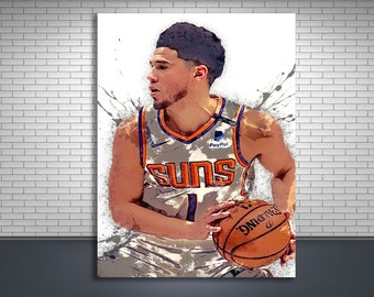 Devin Booker Poster, Phoenix Suns, Gallery Canvas Wrap, Man Cave, Kids Room, Game Room, Bar