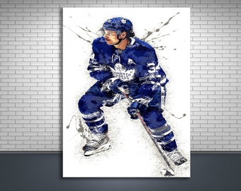 Auston Matthews Poster, Toronto Maple Leafs, Gallery Canvas Wrap, Man Cave, Kids Room, Game Room, Bar