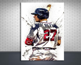 Austin Riley Poster Print, Gallery Canvas Wrap, Atlanta Braves, Man Cave, Kids Room, Game Room, Bar