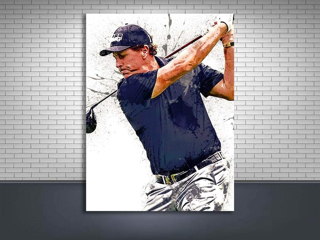 Phil Mickelson Poster, Gallery Canvas Wrap, Man Cave, Kids Room, Game