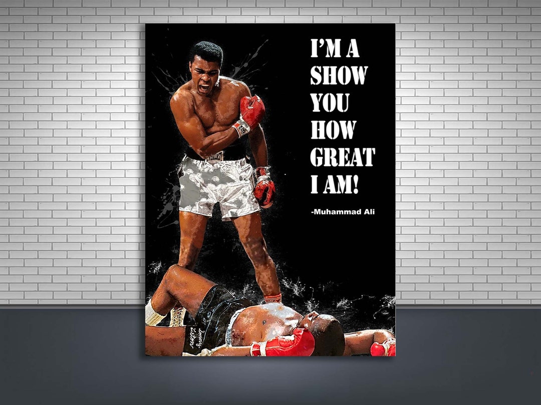 Muhammad Ali Poster, Motivational, Quote, Gallery Canvas Wrap, Man Cave ...
