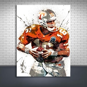 Peyton Manning Poster, University of Tennessee, Gallery Canvas Wrap, Man Cave, Kids Room, Game Room, Bar