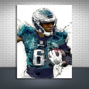 DeVonta Smith Poster Print, Gallery Canvas Wrap, Philadelphia Eagles, Man Cave, Kids Room, Game Room, Bar