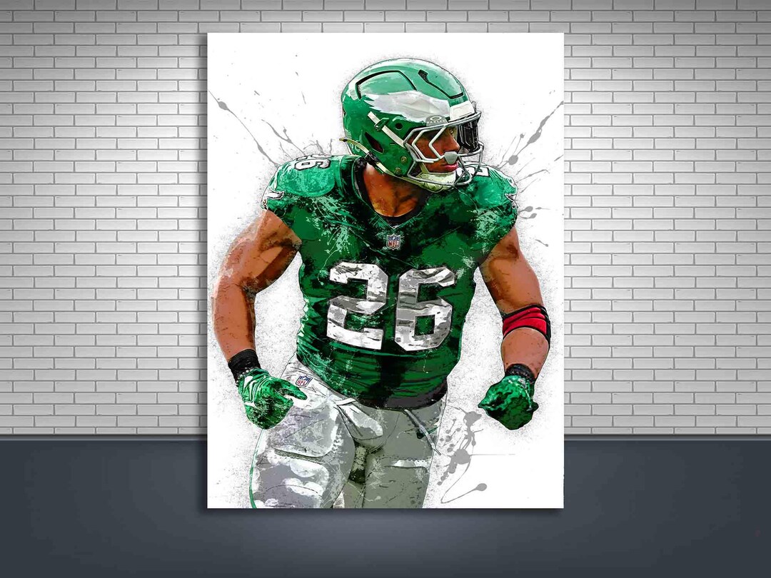 Saquon Barkley Poster, Philadelphia Eagles, Gallery Canvas Wrap, Man