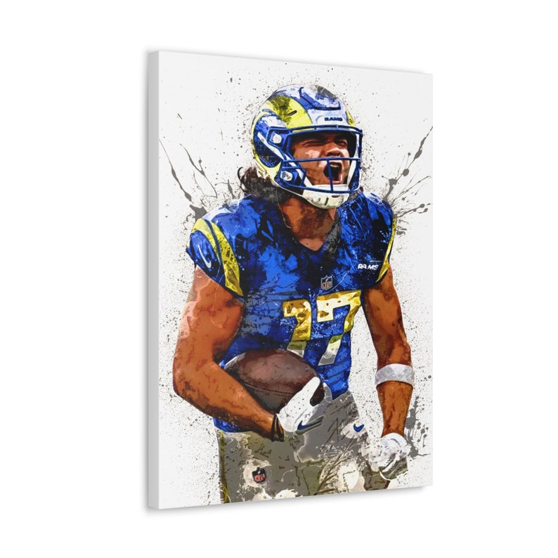 Puka Nacua Poster, Los Angeles Rams, Gallery Canvas Wrap, Man Cave, Kids Room, Game Room, Bar image 2