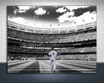 Derek Jeter Poster, "Final Farewell", Gallery Canvas Wrap, New York Yankees, Man Cave, Kids Room, Game Room, Bar