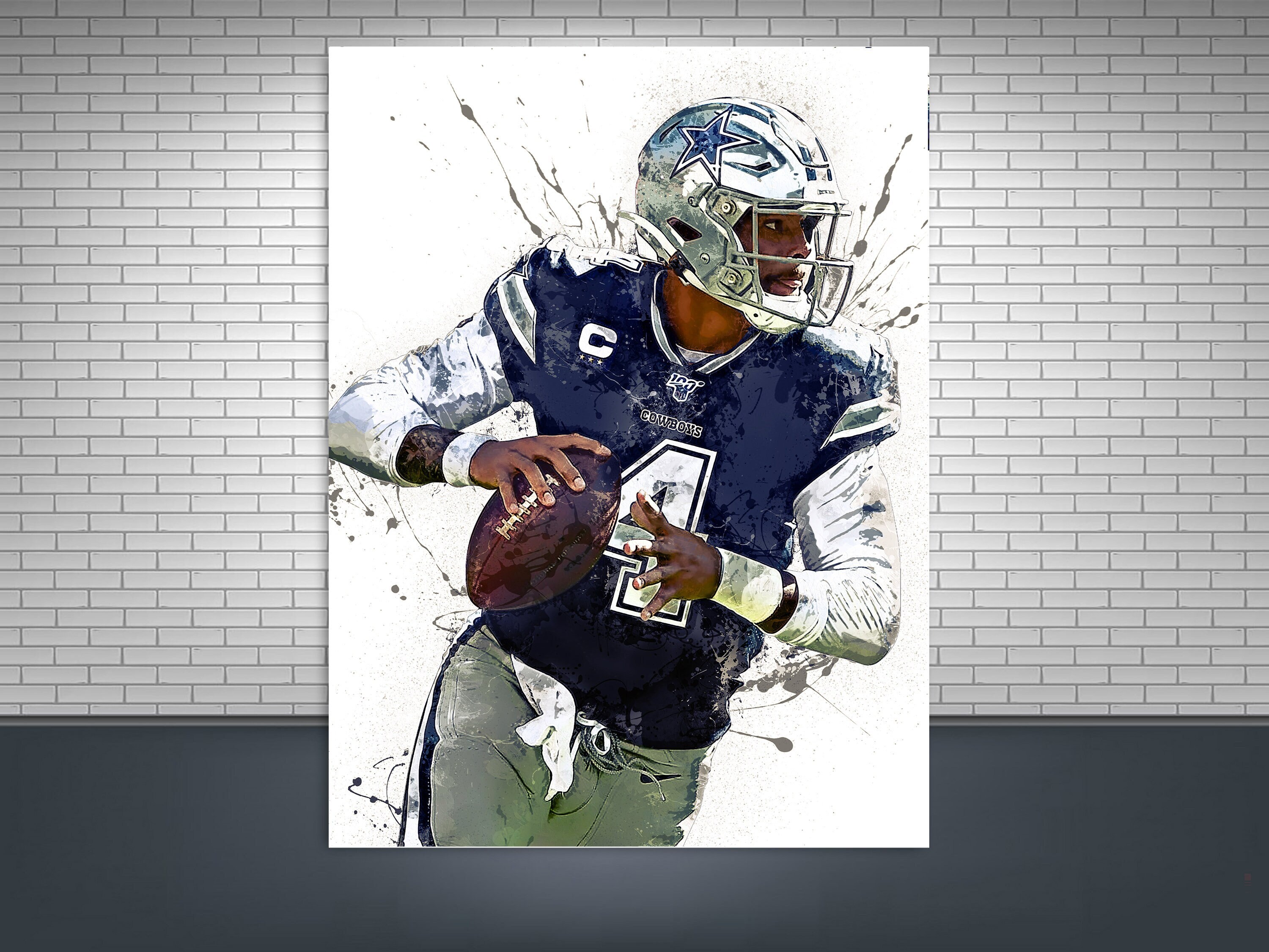 Dak Prescott Poster Print Gallery Canvas Wrap Dallas Etsy