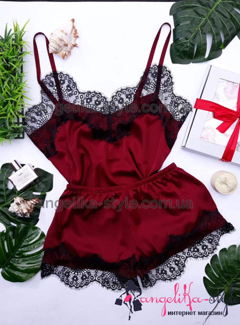Satin Short and Shirt Bridal Pajama Set Pajamas Set Silk sleepwear Gift for Her FREE DELIVERY Womens Silk Pajama Set