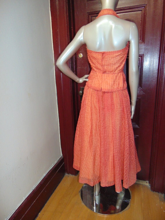 Vintage Orange Halter Set - image 5