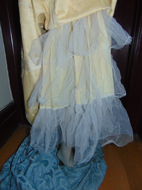 Yellow Strapless Eyelet Dress - image 3