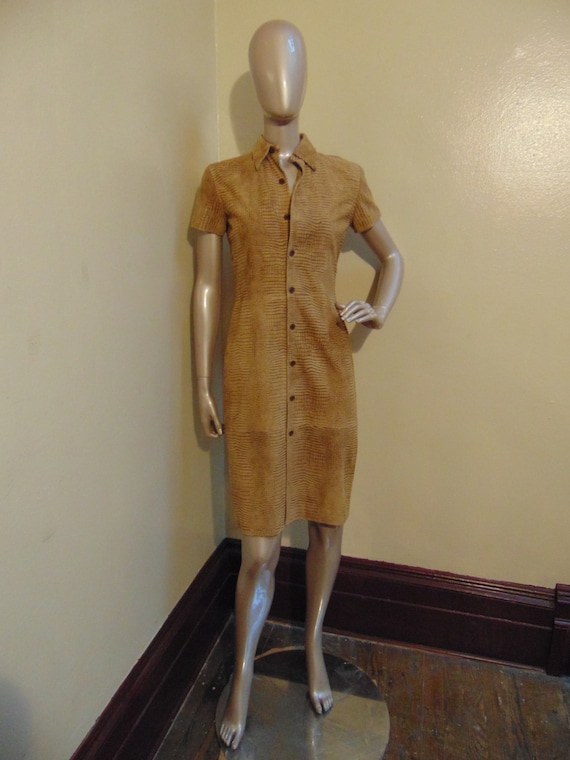 Suede Shirt Dress