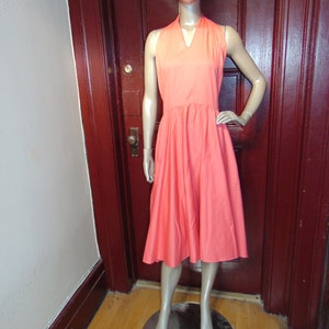 Vintage Pink Sherbet Halter Dress