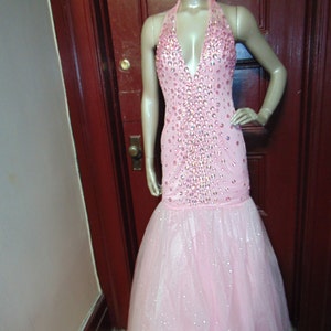 Rhinestone Halter Dress