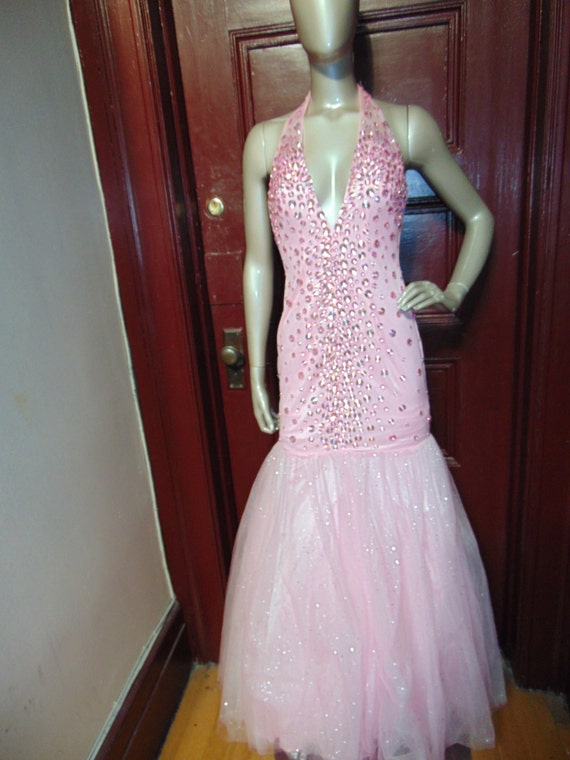 Rhinestone Halter Dress
