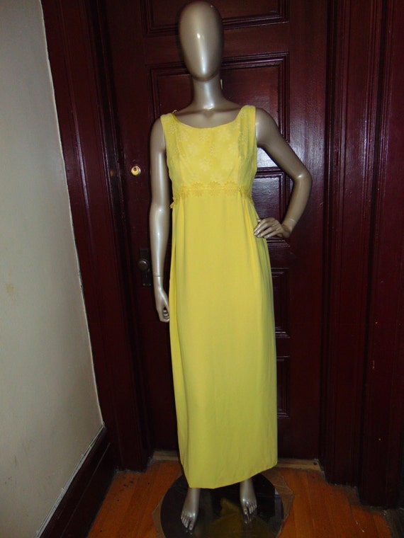 Vintage Long Yellow Formal Dress