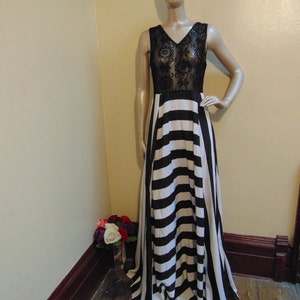 Lace Stripes Long Dress