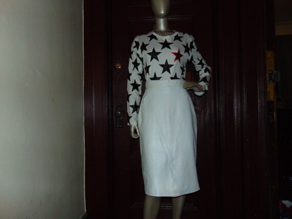 White LEATHER Skirt