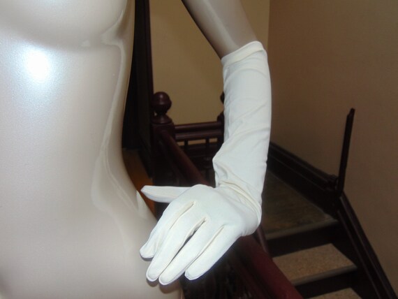 Egg Shell White Stretch Polyester Gloves - image 1