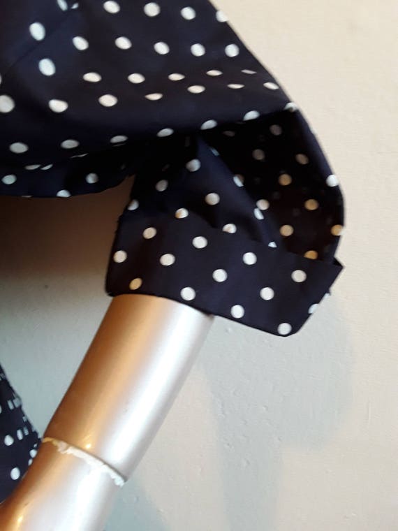 Navy White Polka Dot Dress - image 3