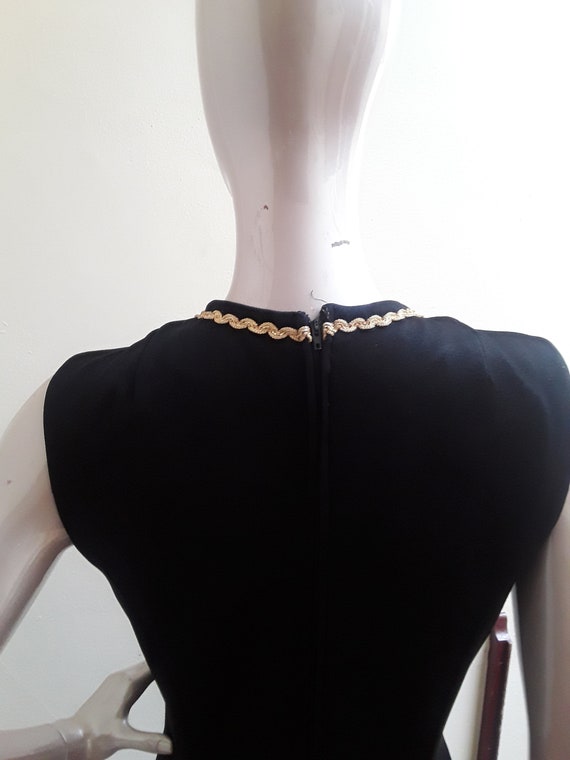 Black Gold trim dress - image 5