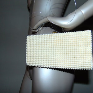 Vintage White Beaded Clutch Purse