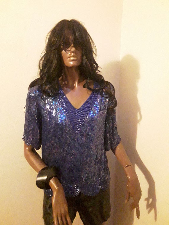 Scallop Sequin Top View 3