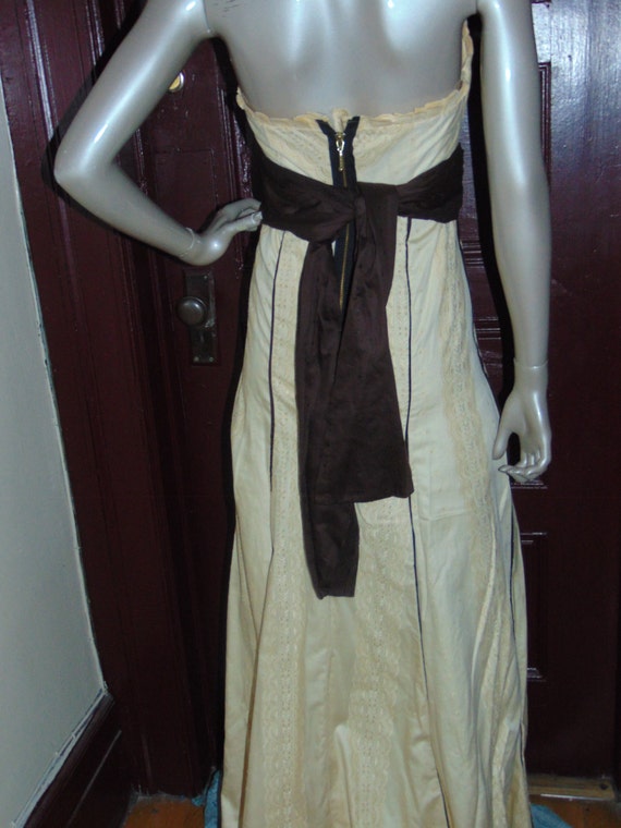 Yellow Strapless Eyelet Dress - image 5