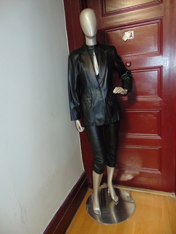 LEATHER,BLAZER