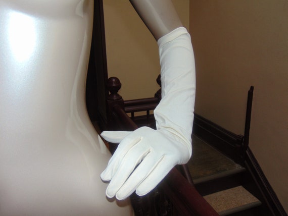 Egg Shell White Stretch Polyester Gloves - image 2
