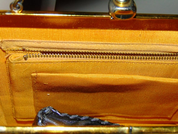 Vintage Leather Padded Beaded Purse - image 3