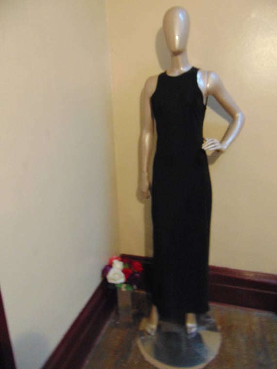 Long Black Backless Dress