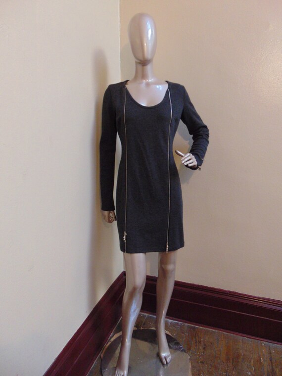 5 Zipper Wool Stretch Dress